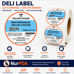 NurLabels™ Professional Sandwich & Salad Labels – 70 mm Round (2 Rolls Pack)