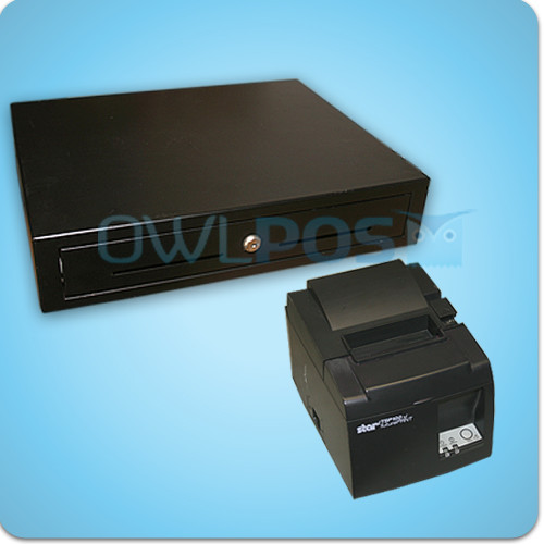 Square Stand POS Bundle Star TSP143IIU Receipt Printer Cash Drawer Combo TSP100