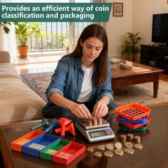 Coin Sorter Trays and Tubes Bundle 4 Color Coded Separators 100 PCS Wrappers