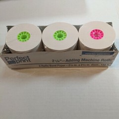 3 Rolls PERFECT PRINT Adding Machine Paper Rolls – 2 1/4&Prime; x 2 3/4  » x 130&prime; NEW