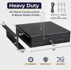 Cash Drawer & Under Counter Mount FOR Square Register POS System SPS1-01 SPS4-01