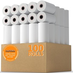 2 1/4 » x 50&prime; Thermal Paper 100 Rolls, 2.25x50ft Receipt Paper