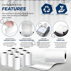 Premium Thermal Till Rolls – 57Mm X 40M, 20 Pack – Ideal for Credit Card Machine