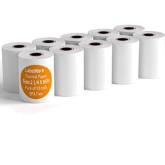 1/4&Prime; Thermal Paper Tape 85&prime; Receipt Rolls 10 Count