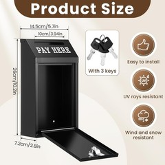 Versatile Metal Donation Cash Box – Wall Mount, Easy Setup, 10.2 x 5.7 Inch