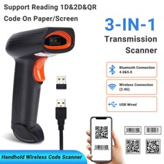 Handhold Wireless Code Scanner Bluetooth USB QR Code Reader for Store Warehouse