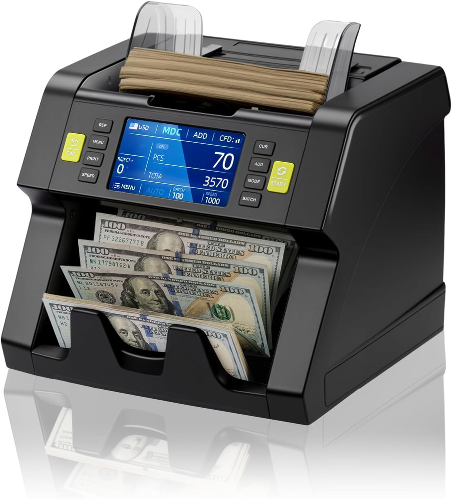 MUNBYN IMC21 Money Counter Machine Mixed Denomination, CIS/UV/IR/MG/MT Counterfe