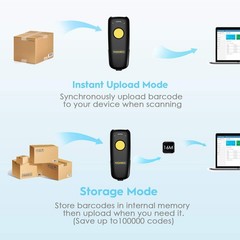 Wireless 2D Barcode Scanner – Bluetooth/2.4G/USB, Portable for Inventory/Tablet