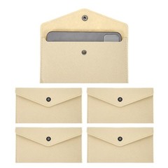 5Pcs Felt Money Bag, Felt Cellphone Sleeve Case Pouch Cash Bag, Beige Khaki