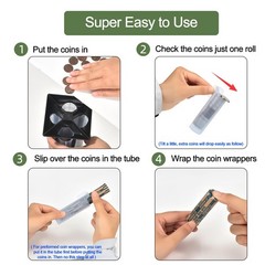 Coin Counter, Coin Sorter Tube, 4-in-1 Coin Sorter and Wrapper Machine