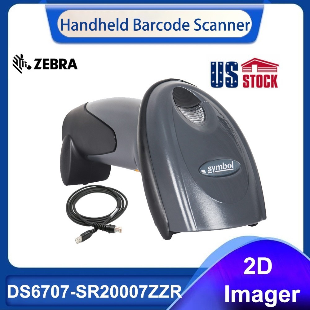 Symbol DS6707-SR20007ZZR 1D 2D Handheld USB Standard-Range Barcode Scanner+Cable