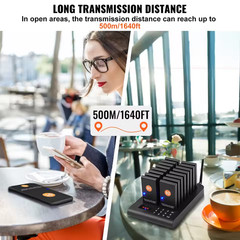 Restaurant Wireless Pager System 10 Beepers Guest Queuing Calling Touch Control