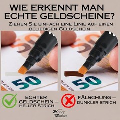 12 Black Counterfeit Money Detector Pens with Chisel Tip