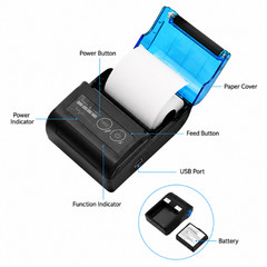 58mm Bluetooth Thermal Receipt Printer with Case & 4 Rolls Wireless POS Android