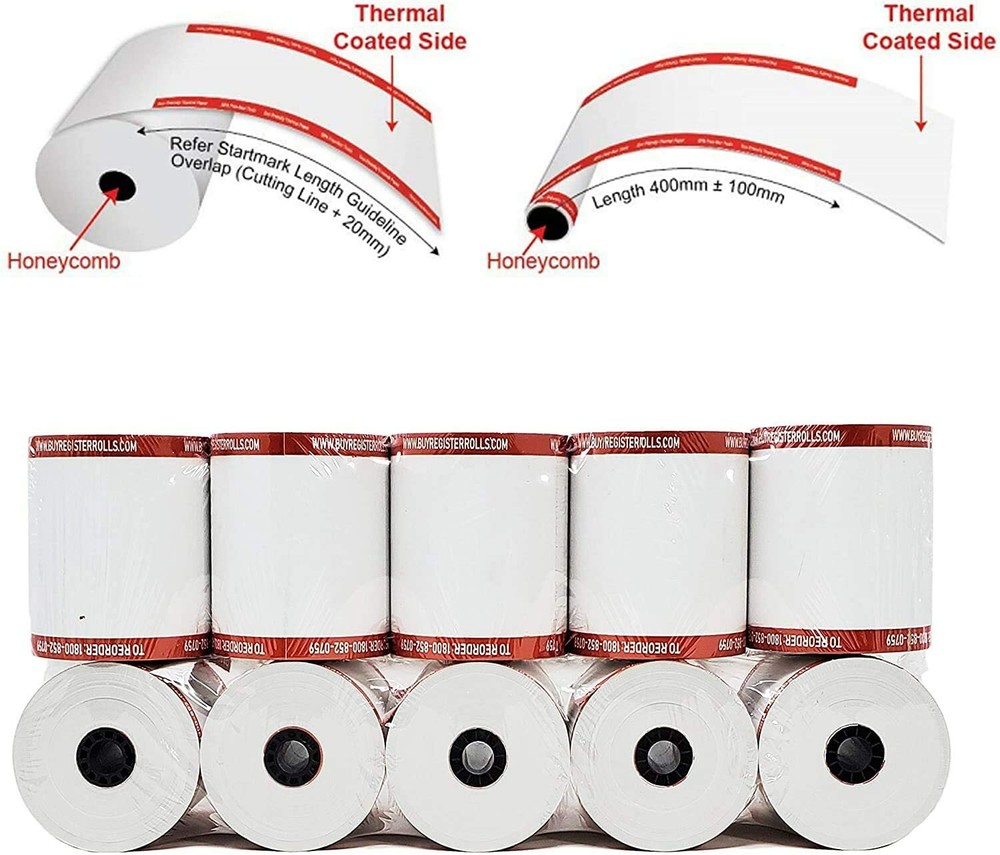 50 BPA FREE ROLLS THERMAL PAPER 3 – 1/ 8 X 230&prime; FEET STAR TSP100 SHRINK WRAPPED
