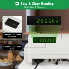 Electronic Cash Register Drawer W/Key Pos 6 Digits Led Display Restaurant Retail