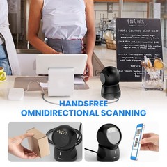 Eyoyo EY-5500 Hands-Free USB Wired Desktop 1D&2D QR Barcode Scanner