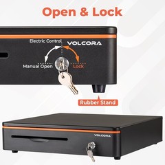 Compact Cash Drawer with Key Lock – 16&Prime; Metal Money Drawer for Safeguarding Cash