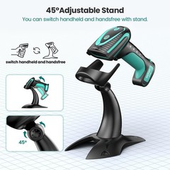 Bluetooth Barcode Scanner: Industrial 2D 1D with Stand USB Wired