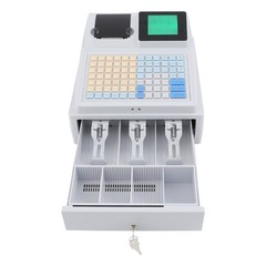 LCD Display Corded Cash Register Electric Cashier Cash Register w/Cash Drawer