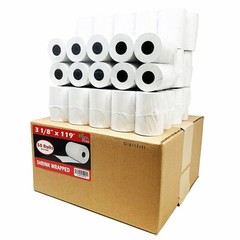 3 1/8&Prime; x 119&prime; Thermal Paper 50 Rolls, First Data FD 100, 200, 300 BPA Free