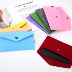 10Pcs Felt Money Bag, Felt Cellphone Sleeve Case Pouch Cash Bag, Light Blue