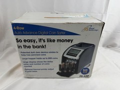 Royal Sovereign FS-44P Electric Coin Money Sorter 4 Row Counter w/ Box Tested