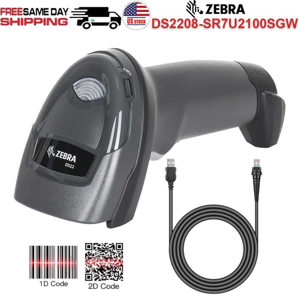 Zebra Scanner DS2208-SR7U2100SGW 2D Imager QR Code Scanner USB Barcode Reader