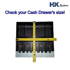 HK SYSTEMS Till, Tray Cash Drawer, Metal wire gripper, 5 Bills and 5 Coins