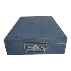 Vintage US Life Insurance Co Metal Document Cash Box Combination Lock Works #316
