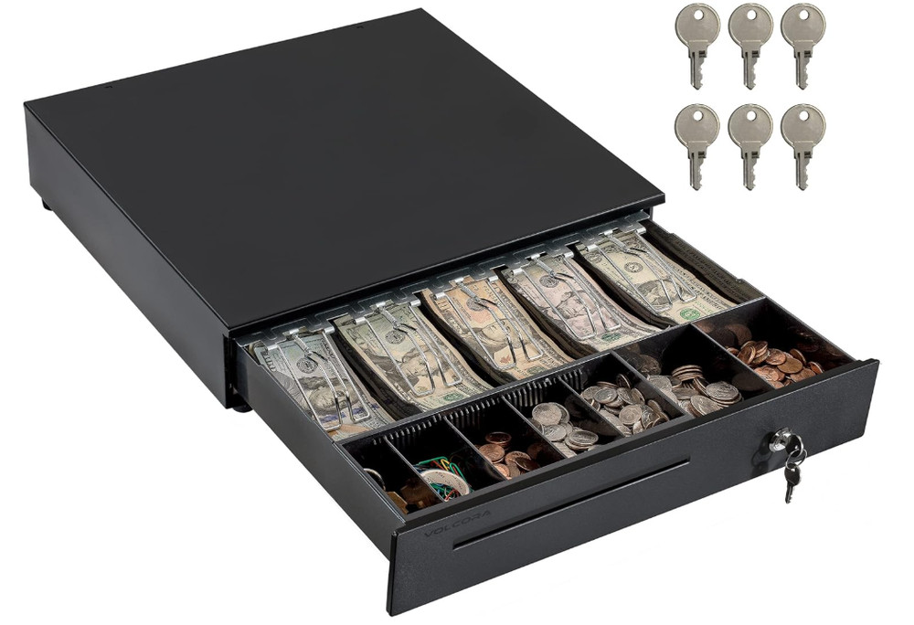 Cash Register Drawer for Point of Sale System, 5 Bill/7 Coin,16&Prime; w Adjustable