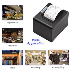 Thermal Receipt Printer 80mm Desktop Direct Thermal Printing USB Connection RRWR