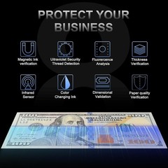 AL1000 Money Counter Machine with Value Counting, Support Dollar and Euro, UV, M