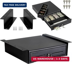 13&Prime; Electronic Cash Register Drawer with Under Counter Mounting Metal Br