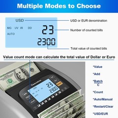 Maquina Contadora de Billetes Americanos y Mexicanos Detector Dinero Falso 2025