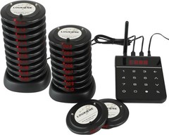 Wireless Restaurant Paging System – Waterproof with 10 Coaster Pagers Included