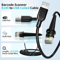 5PCS 9.84ft USB Scanner Cable 53-53235-N-3 For Honeywell MS9520 MS5145 MS1690