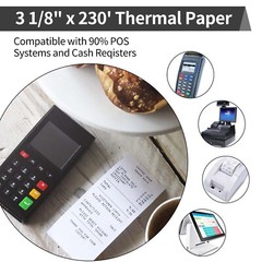 Thermal Receipt Paper Rolls, 3-1/8 x 230ft Thermal Paper, POS Cash Register P…