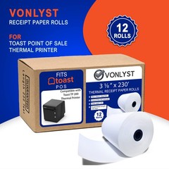 Thermal Printer Paper Roll for Toast TP200 Receipt Printer Point of Sale (12 …