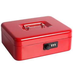 Large Combo Red Cash Box with Lock and Money Tray, 9.84&Prime; Secure Combination