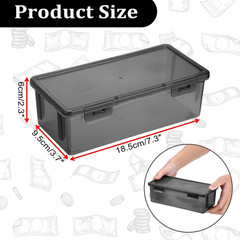 2-Pack Plastic Cash Box Money Organizer Black Currency Tray with Lid | Rectangul