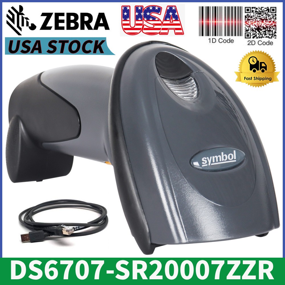 Symbol DS6707-SR20007ZZR Handheld USB Standard-Range 1D 2D Barcode Scanner USA