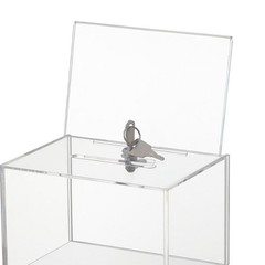 Acrylic Donation Box Sign Holder Post Mail Box Clear Ballot Box Suggestion Box