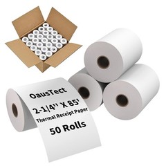 OausTect 2 1/4 x 85 Thermal Paper Rolls, Thermal Receipt Printer Paper for Credi