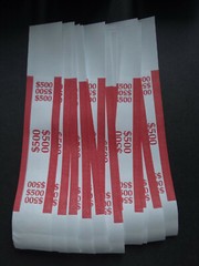20 – Red $500 Cash Money Self-Sealing Straps Currency Bands