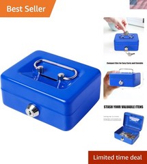 Portable Blue Piggy Bank with Lock – Ideal for Kids and Adults Saving Together