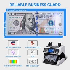 MUNBYN Bank Grade Money Counter Machine Mixed Denomination with External Disp…