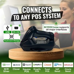 Barcode Scanner w/BC8030 910 Mhz Base – Similar to Datalogic POWERSCAN M8300🔥