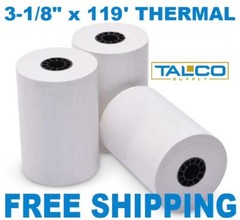 (15) FD-100 3-1/8&Prime; x 119&prime; THERMAL RECEIPT PAPER ROLLS ~FAST FREE SHIPPING~