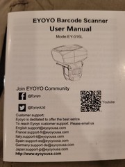 Eyoyo Barcode Scanner Portable 2.4GHz Bluetooth Wearable Ring color black